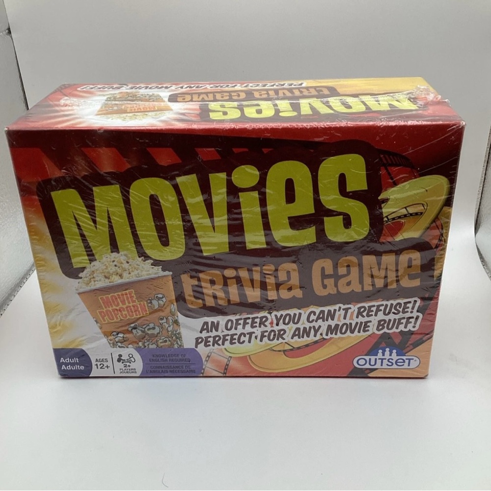 Movies Trivia Game Outset Perfect for Movie Buffs Portable 220 Cards NIB